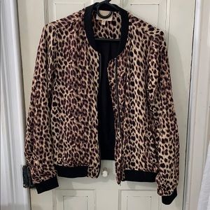 Skies Are Blue* Leopard Bomber Jacket